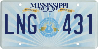 MS license plate LNG431