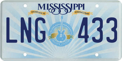 MS license plate LNG433