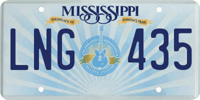 MS license plate LNG435