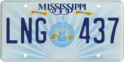 MS license plate LNG437