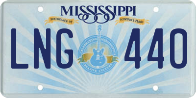 MS license plate LNG440