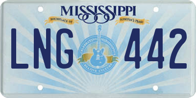 MS license plate LNG442