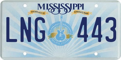 MS license plate LNG443