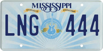MS license plate LNG444