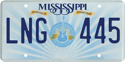 MS license plate LNG445