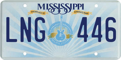 MS license plate LNG446