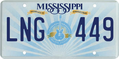 MS license plate LNG449