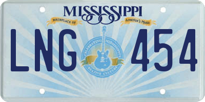MS license plate LNG454