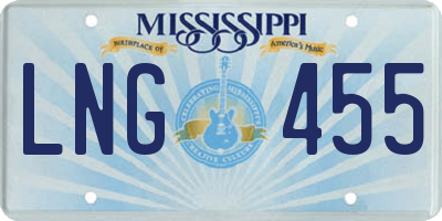 MS license plate LNG455