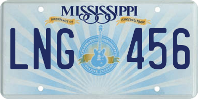 MS license plate LNG456