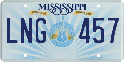 MS license plate LNG457