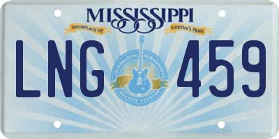 MS license plate LNG459