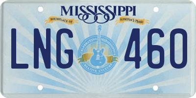 MS license plate LNG460