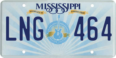 MS license plate LNG464