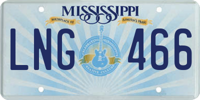 MS license plate LNG466