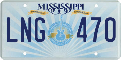 MS license plate LNG470