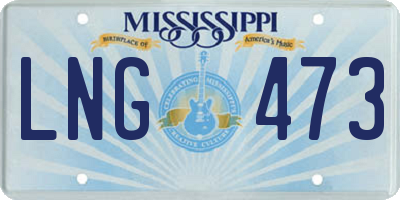 MS license plate LNG473