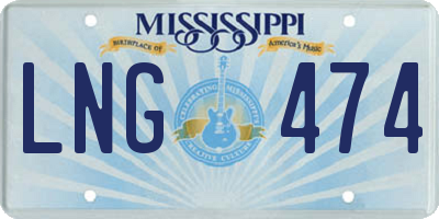 MS license plate LNG474