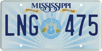 MS license plate LNG475