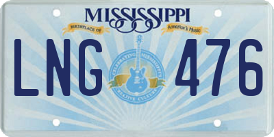 MS license plate LNG476