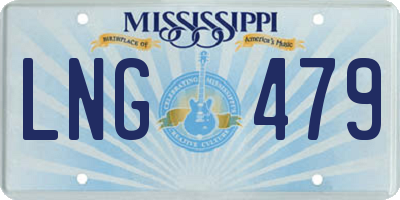 MS license plate LNG479