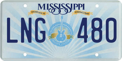 MS license plate LNG480
