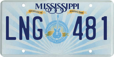 MS license plate LNG481