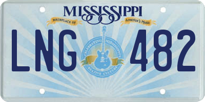 MS license plate LNG482