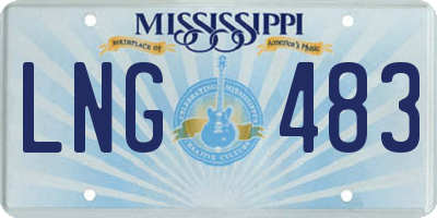 MS license plate LNG483