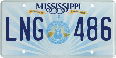 MS license plate LNG486