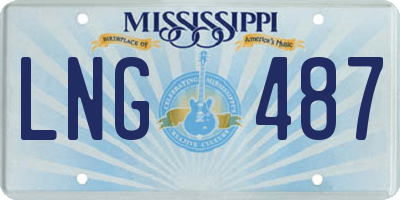 MS license plate LNG487