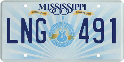 MS license plate LNG491