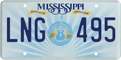 MS license plate LNG495