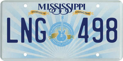 MS license plate LNG498