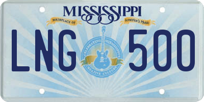 MS license plate LNG500