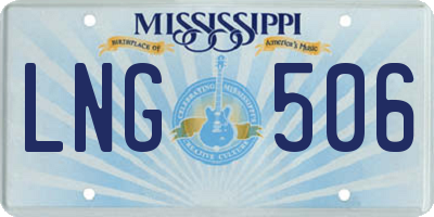 MS license plate LNG506