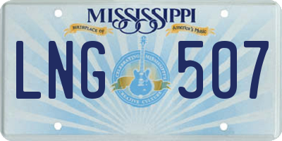 MS license plate LNG507