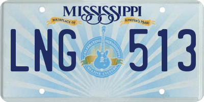 MS license plate LNG513