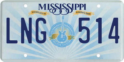MS license plate LNG514