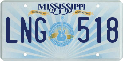MS license plate LNG518