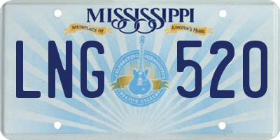 MS license plate LNG520
