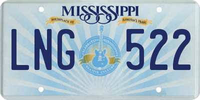 MS license plate LNG522