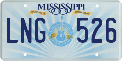 MS license plate LNG526