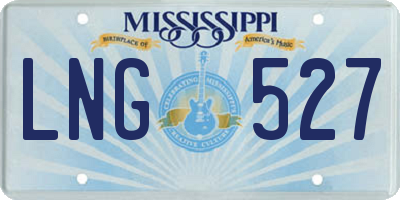 MS license plate LNG527