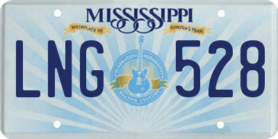 MS license plate LNG528