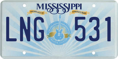 MS license plate LNG531