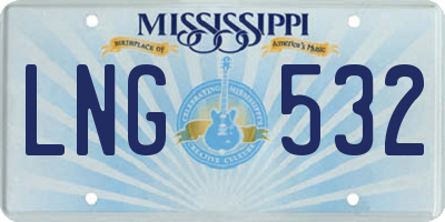 MS license plate LNG532
