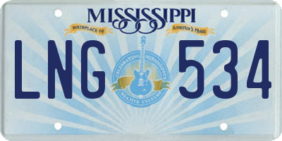 MS license plate LNG534