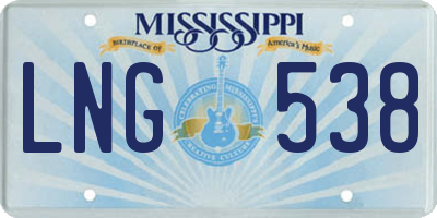 MS license plate LNG538
