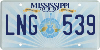 MS license plate LNG539